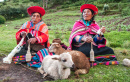 Peruvian Women Spinning Yarn